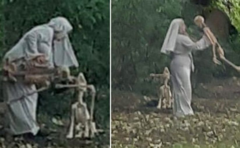 'Freira' foi avistada dançando com esqueleto próximo ao cemitério